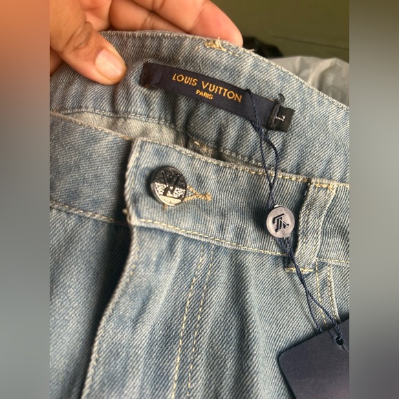 Louis Vuitton Blue A-Line Mini Skirt Casual (NWT) tag large but runs small - Picture 4 of 8